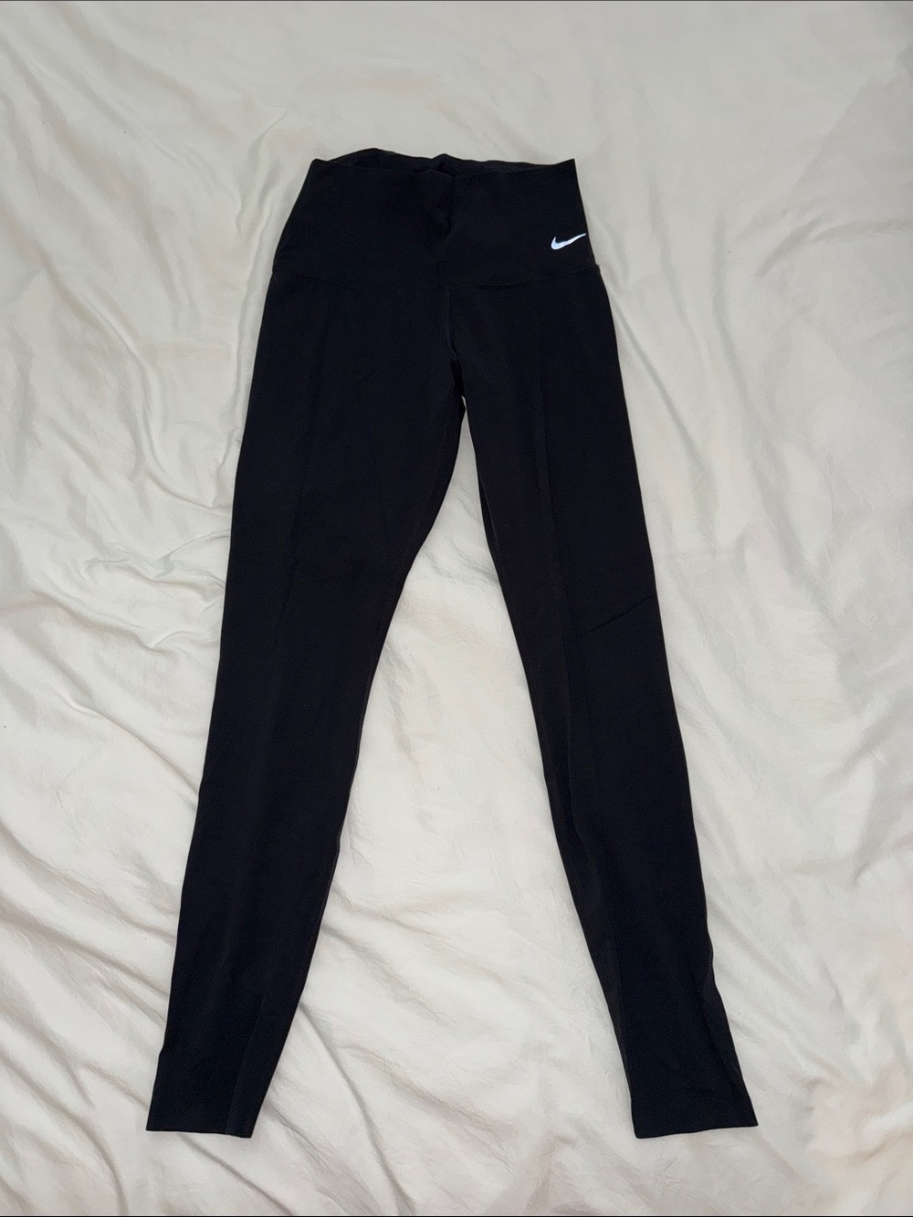 Nike Black High-Rise Performance Leggings with Grey Swoosh